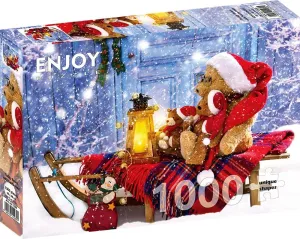 1000 Pieces Jigsaw Puzzle for Adults – Matte Finish, Soft Touch, Sturdy and Unique Pieces, Tight Fit, Vivid Colors, Missing Pieces Service – Christmas with Cute Santa Teddy Bears – by ENJOY Puzzle