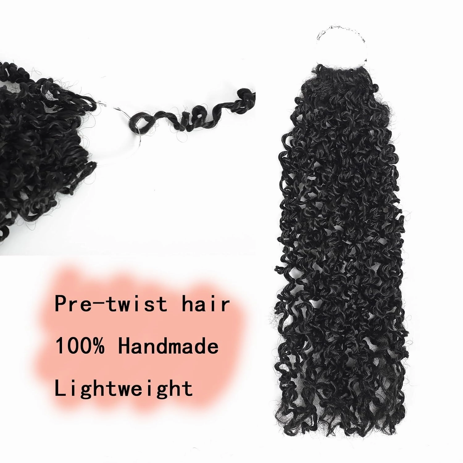 10 Packs Yanky Twist Crochet Braids Hair 10 Inch Pre-Twisted Passion Twist Crochet Hair, Fluffy Mini Passion Twist Hair Spring Twist Senegalese Twist Braids 1B