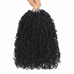 10 Packs Yanky Twist Crochet Braids Hair 10 Inch Pre-Twisted Passion Twist Crochet Hair, Fluffy Mini Passion Twist Hair Spring Twist Senegalese Twist Braids 1B