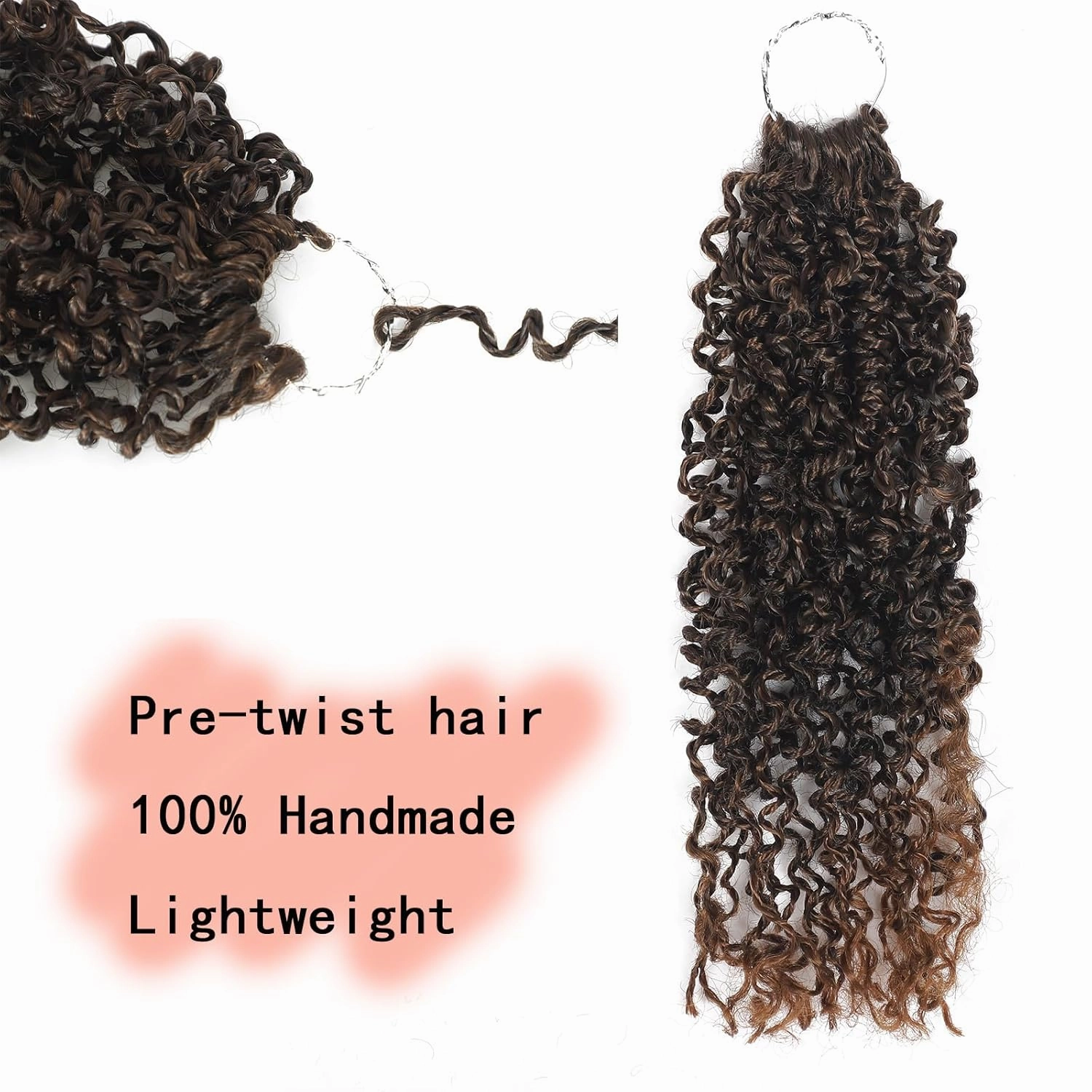 10 Packs Yanky Twist Crochet Braids Hair 10 Inch Pre-Twisted Passion Twist Crochet Hair, Small Curly Passion Twist Hair Crochet Braids Hair Twist Crochet Hair for Black Women T30