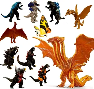 10pcs Small Dragons and Gidorah Action Figures Toys Set