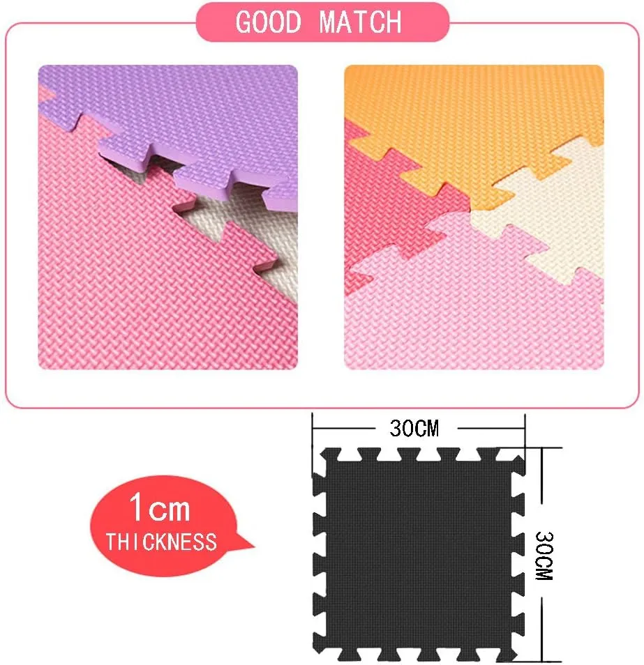 10pcs/lot Soft EVA Foam Play Mat,Puzzle Mats,Floor Jigsaw Mats Suitable for Decorating Bedrooms and Living Rooms(Pink)