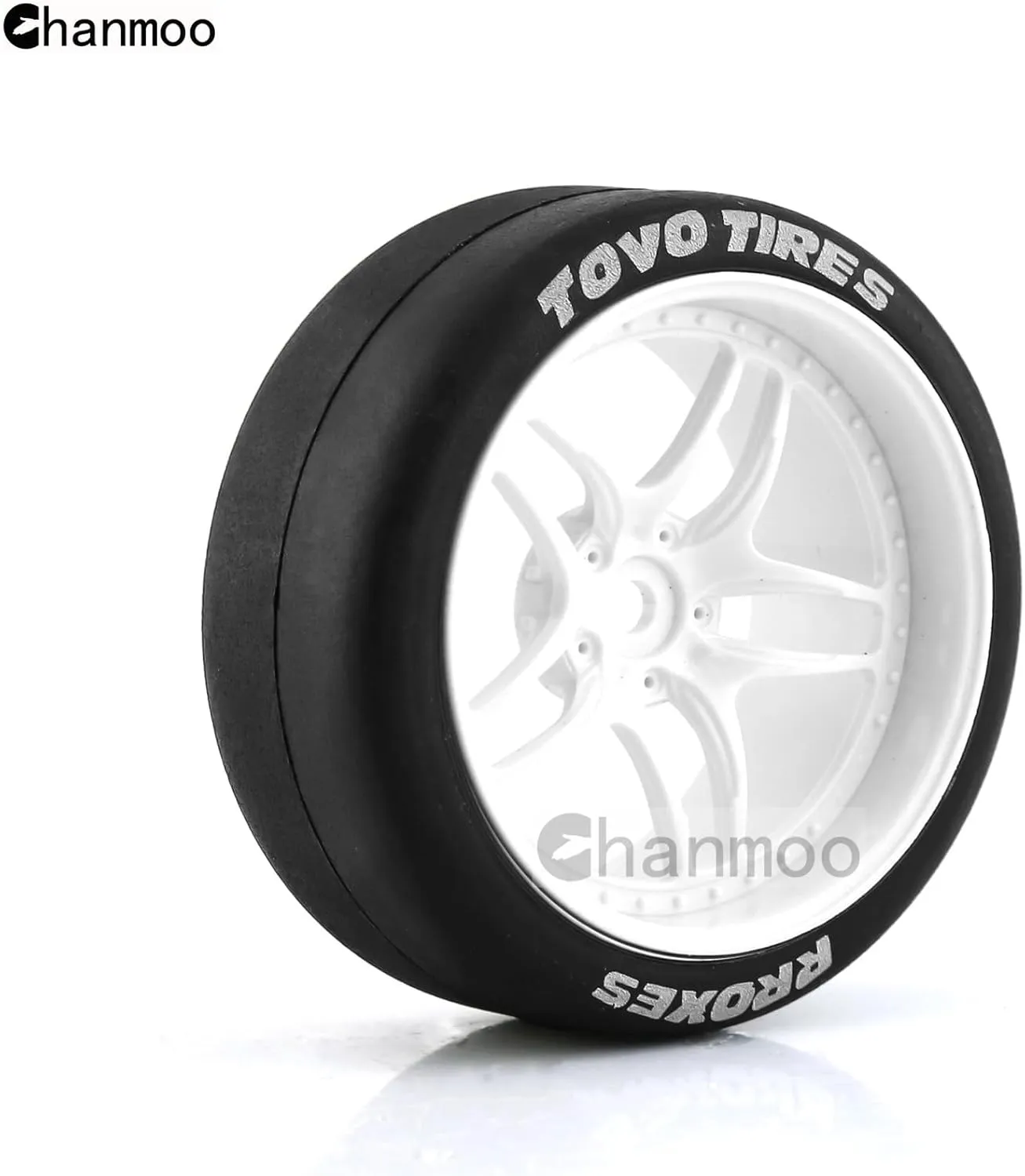 1/10 RC Drift Tires and Plastic Wheels Rims Rally Racing Tyres 12mm Hex for 1:10 Scale On Road Touring Street Car Tamiya Traxxas HPI KYOSHO XV02 XV01 TT01 TT02 PTG2 A959 4PCS (C White)