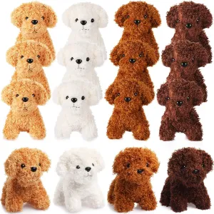 12 Pieces Mini Dog Keychains Puppy Themed Party Favors Plush Stuffed Dogs Animal Keychains for Kids Prizes Gifts Carnival Birthday Party, 4.8 Inch(Cute Style)