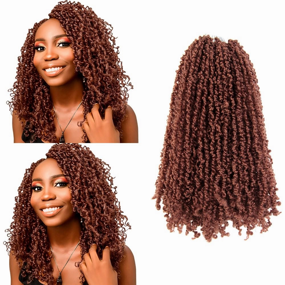 14 Inch 10 Packs Yanky Twist Crochet Hair Pre-twisted Ginger Red Kinky Mini Spring Twist Small Curly Senegalese Twist Braids (350#)