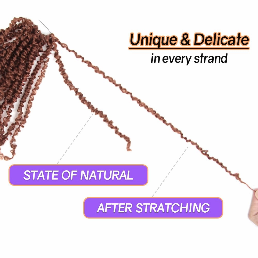 14 Inch 10 Packs Yanky Twist Crochet Hair Pre-twisted Ginger Red Kinky Mini Spring Twist Small Curly Senegalese Twist Braids (350#)