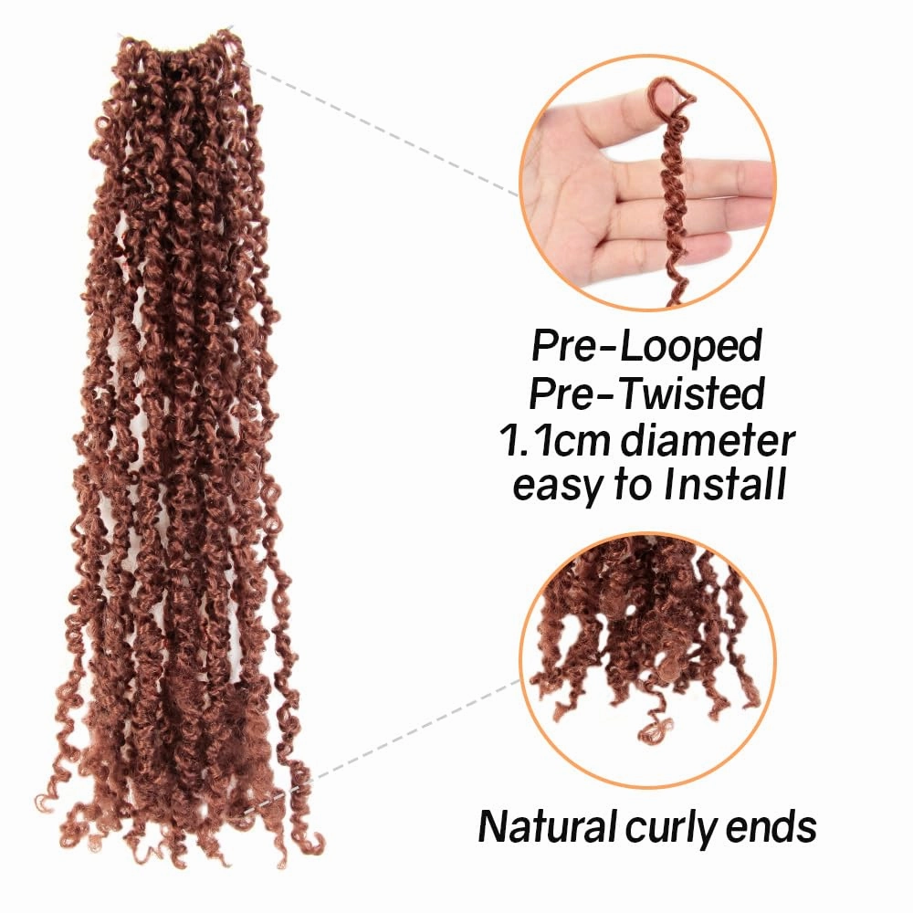 14 Inch 10 Packs Yanky Twist Crochet Hair Pre-twisted Ginger Red Kinky Mini Spring Twist Small Curly Senegalese Twist Braids (350#)
