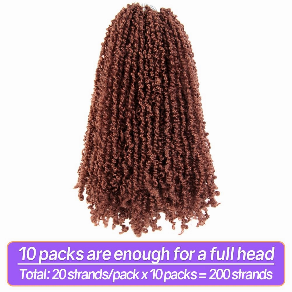 14 Inch 10 Packs Yanky Twist Crochet Hair Pre-twisted Ginger Red Kinky Mini Spring Twist Small Curly Senegalese Twist Braids (350#)