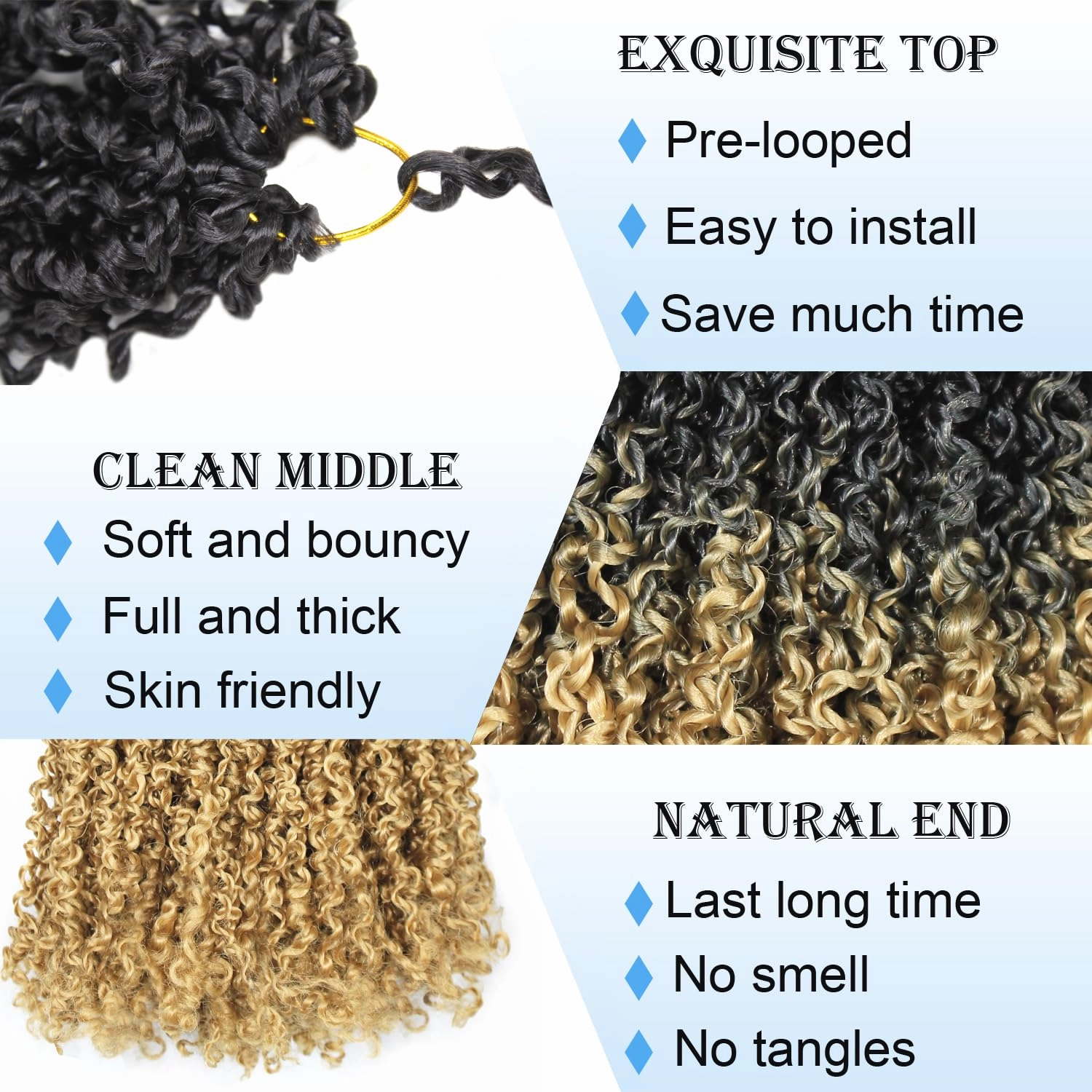 14 Inch 9 Packs Yanky Twist Crochet Hair Pre-Twisted Curly Braiding Hair Extensions Pre-looped Senegalese Twist Braids Synthetic Curly Crochet Hair For Black Women(14inch, 9pack, 1b/27)