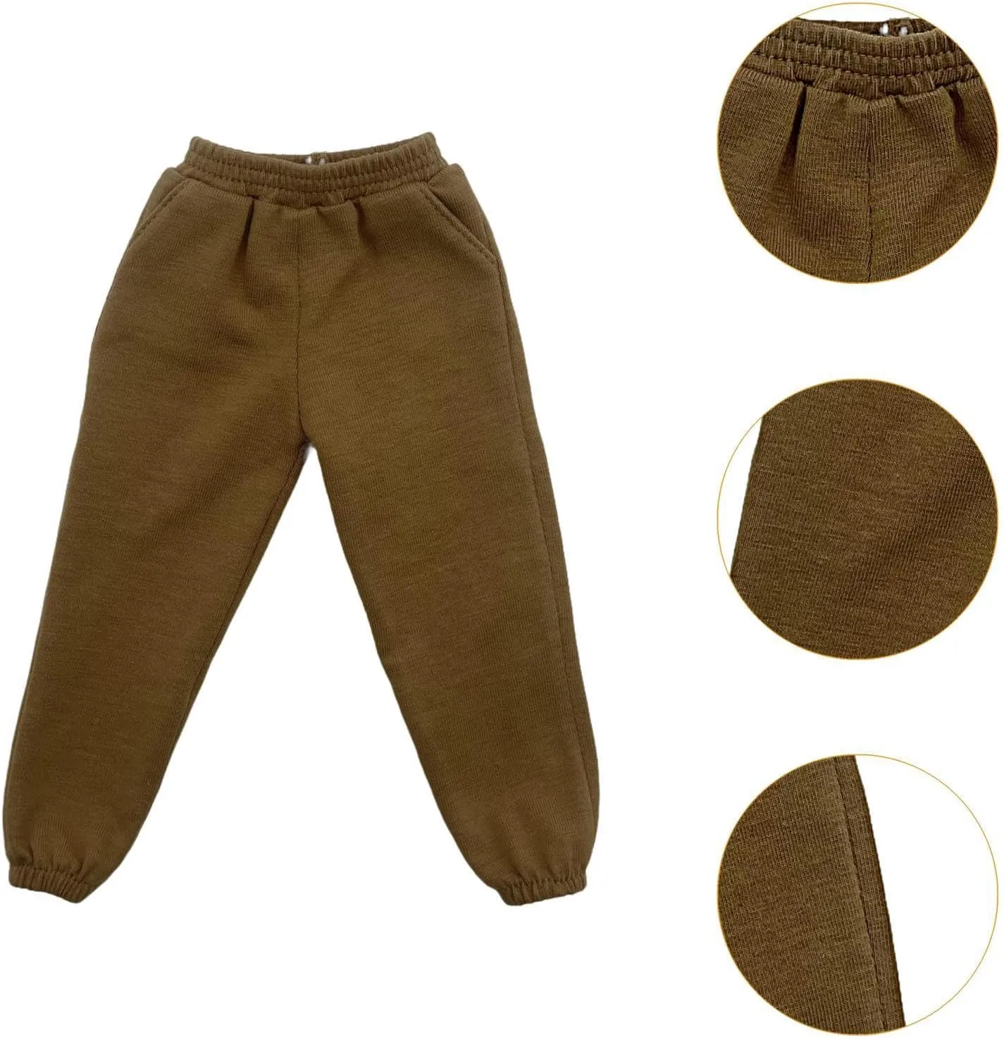 1/6 Scale Sweat Pants Male Action Figure Clothing Creative Casual Pants Miniature Sport Pants for 12in Figures Body Accs, Brown