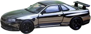 1:64 for Skyline GTR R34 Electroplated Alloy Car Model Collectible Ornaments Mini Simulation Toys