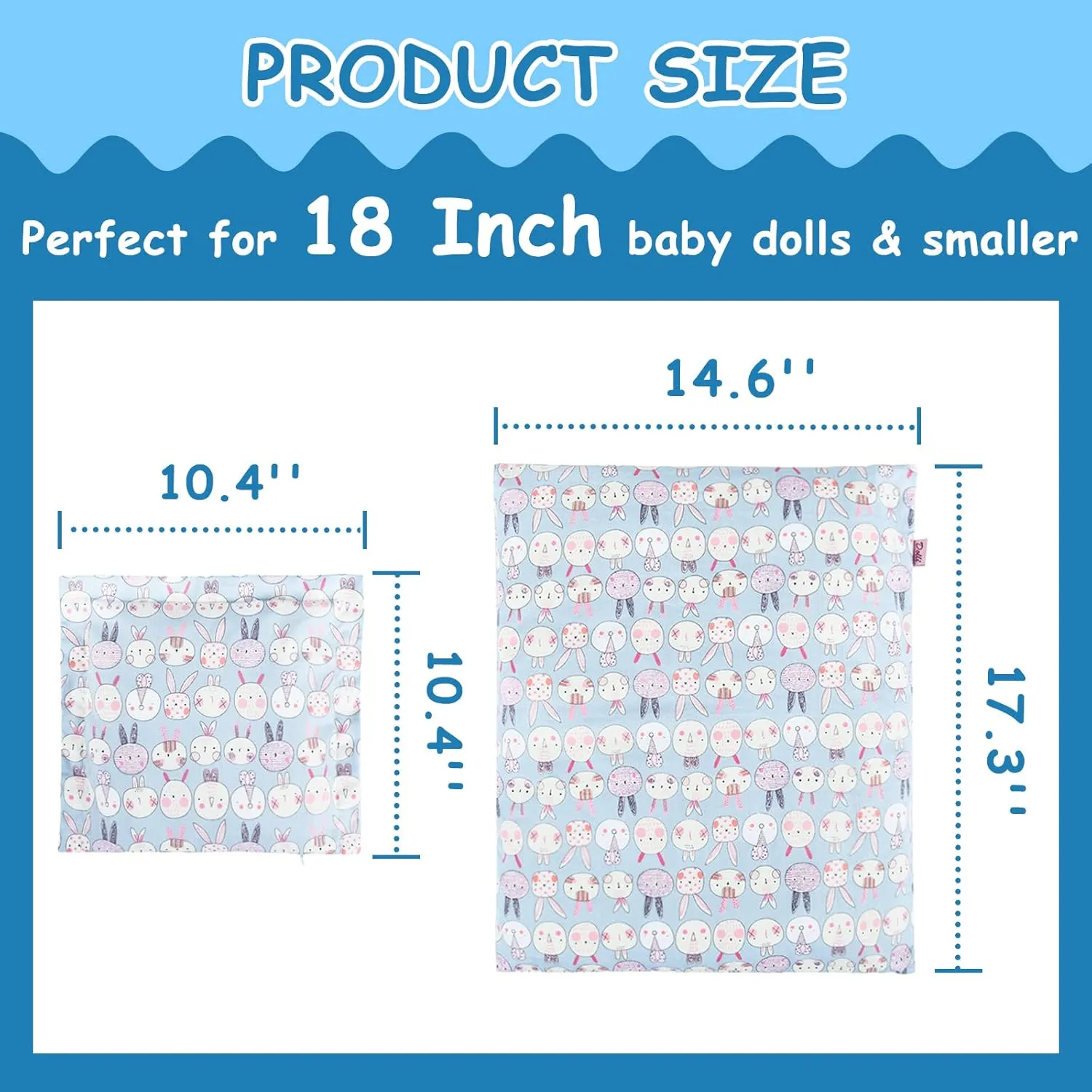 18 Inch Doll Bedding 2 Pc. Set - Reversible Print Doll Bedding Accessories with Comforter and Pillow - Fits American Girl Dolls and Other 18 Inch Dolls Holiday