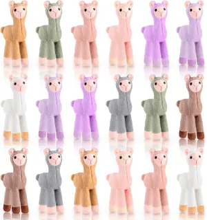 18 Pcs Mini Llama Stuffed Animal Keychain in 9 Colors 7.1 Inch Alpaca Aesthetic Keychains for Backpacks Alpaca Plush Dolls for Valentines Day Gifts Bag Fillers Gift Baby Shower Birthday Party