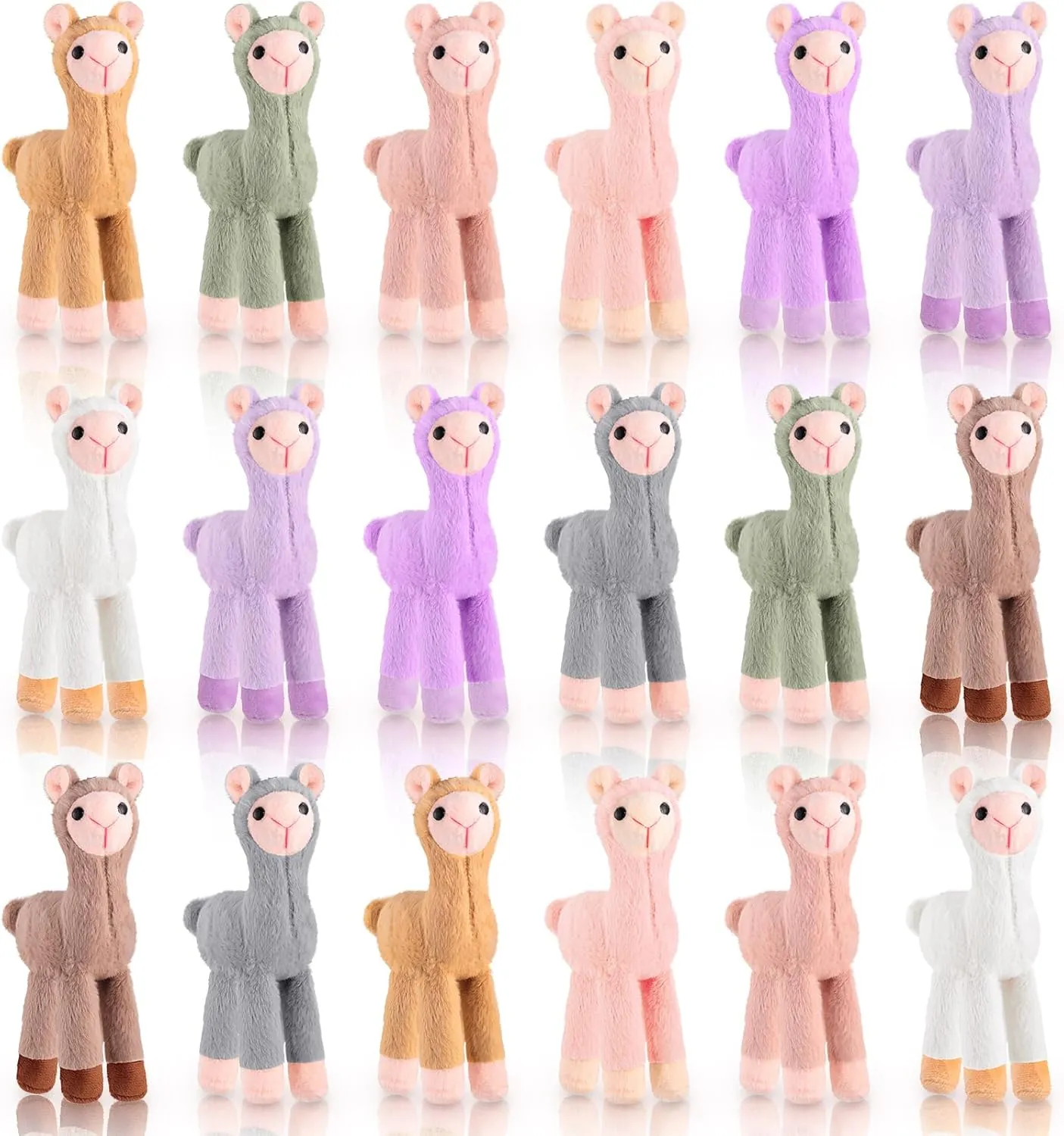 18 Pcs Mini Llama Stuffed Animal Keychain in 9 Colors 7.1 Inch Alpaca Aesthetic Keychains for Backpacks Alpaca Plush Dolls for Valentines Day Gifts Bag Fillers Gift Baby Shower Birthday Party