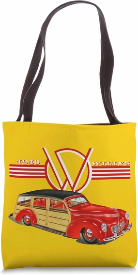 1940 Willys Hot Rod Woody Station Wagon Deluxe Model Tote Bag