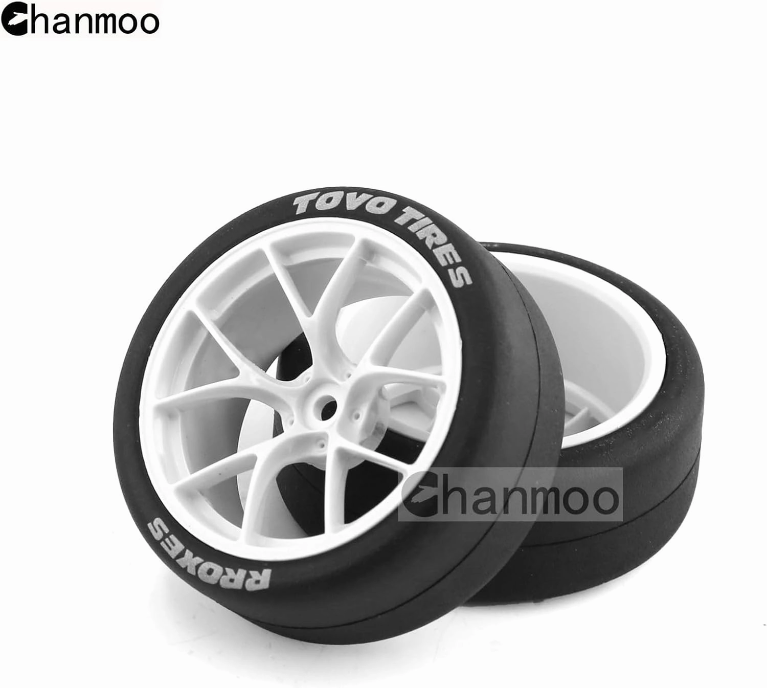 1/10 RC Drift Tires and Plastic Wheels Rims Rally Racing Tyres 12mm Hex for 1:10 Scale On Road Touring Street Car Tamiya Traxxas HPI KYOSHO XV02 XV01 TT01 TT02 PTG2 A959 4PCS (B White)
