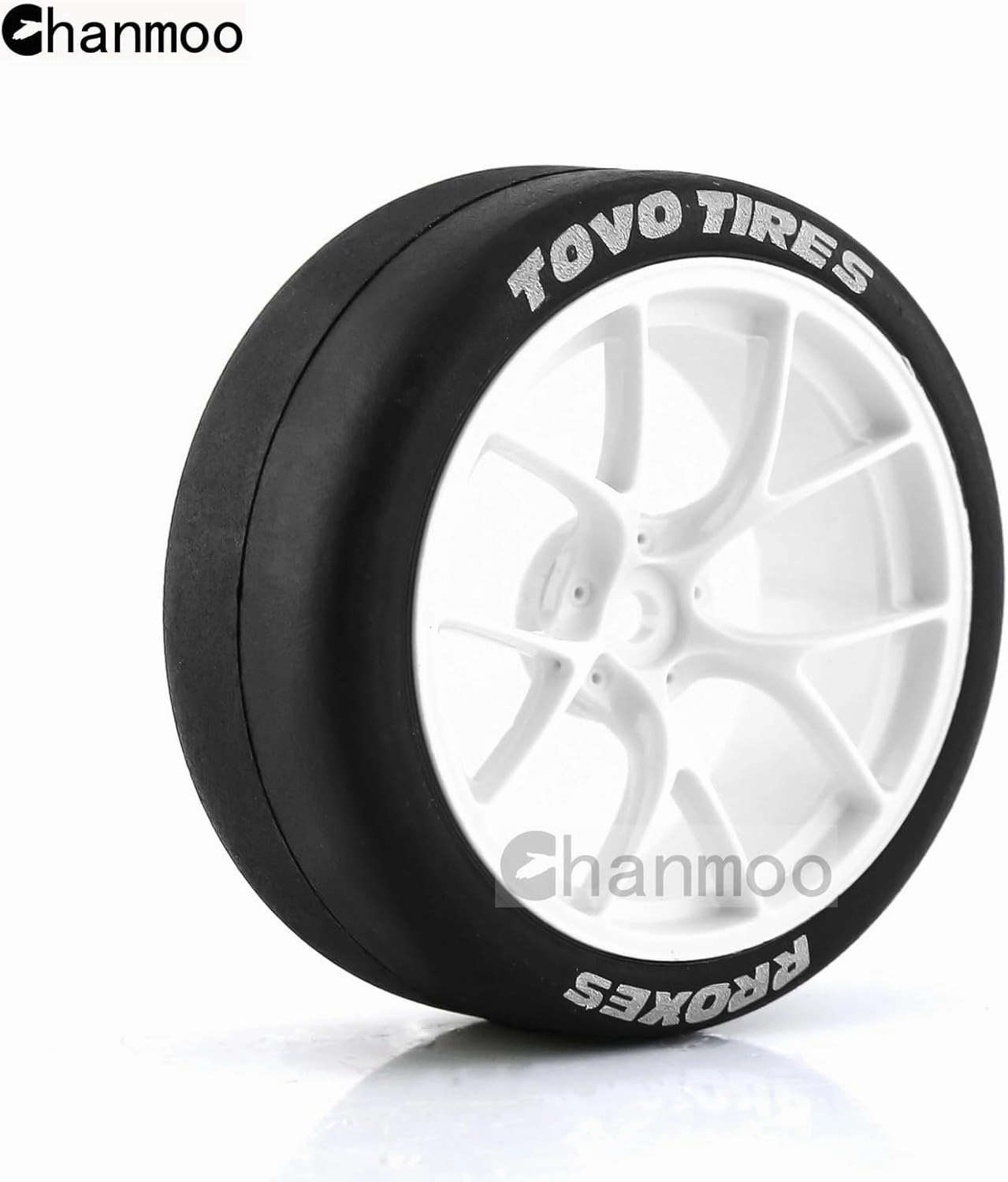 1/10 RC Drift Tires and Plastic Wheels Rims Rally Racing Tyres 12mm Hex for 1:10 Scale On Road Touring Street Car Tamiya Traxxas HPI KYOSHO XV02 XV01 TT01 TT02 PTG2 A959 4PCS (B White)
