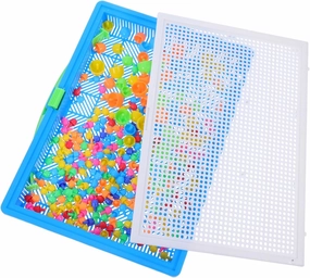 1Set Mushroom Nail Jigsaw Puzzle for DIY Pegboard Puzzle Educational Develops Hand Eye Coordination and Creative Thinking Fun Montessori Activity for Kindergarten