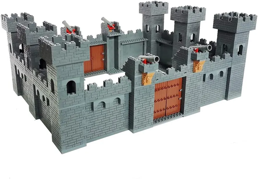2374pcs DIY Stronghold Medieval Castle for Military Battle Building Block Knights Warrior Middle Age Fortress Brick Set