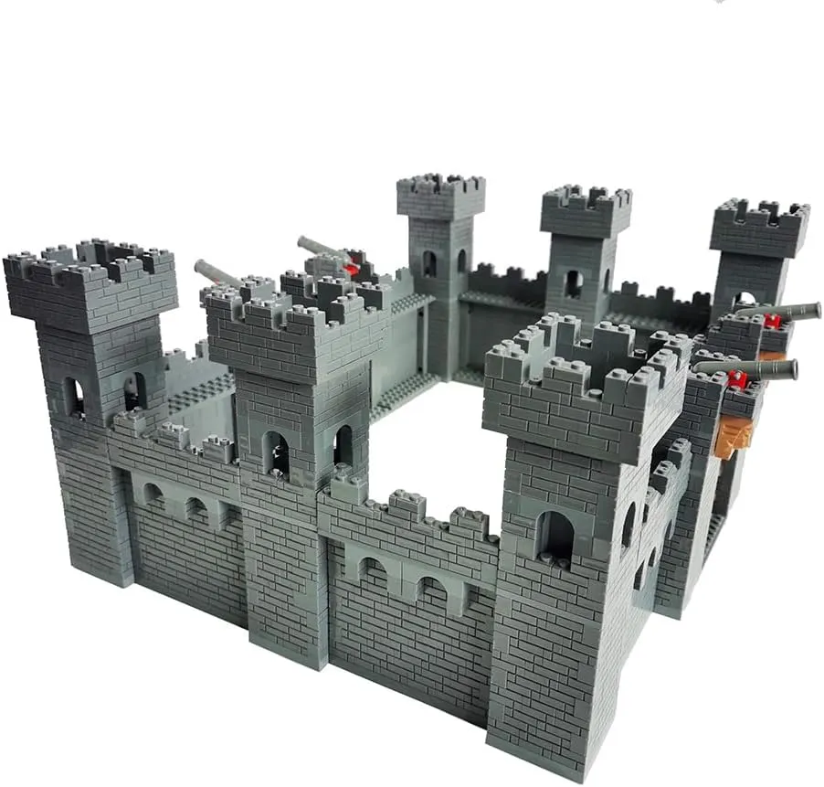 2374pcs DIY Stronghold Medieval Castle for Military Battle Building Block Knights Warrior Middle Age Fortress Brick Set
