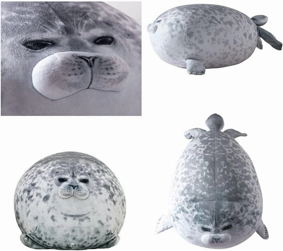 23.7 inch Large Seal Plush Pillow: Soft Stuffed Animal Toy ,Chubby Blob Seal Plushie for Boys Girls, Cute Room Decor Ocean Animals Pillow for Bed Sofa, Kids Gifts for Birthday,Valentine,Christmas
