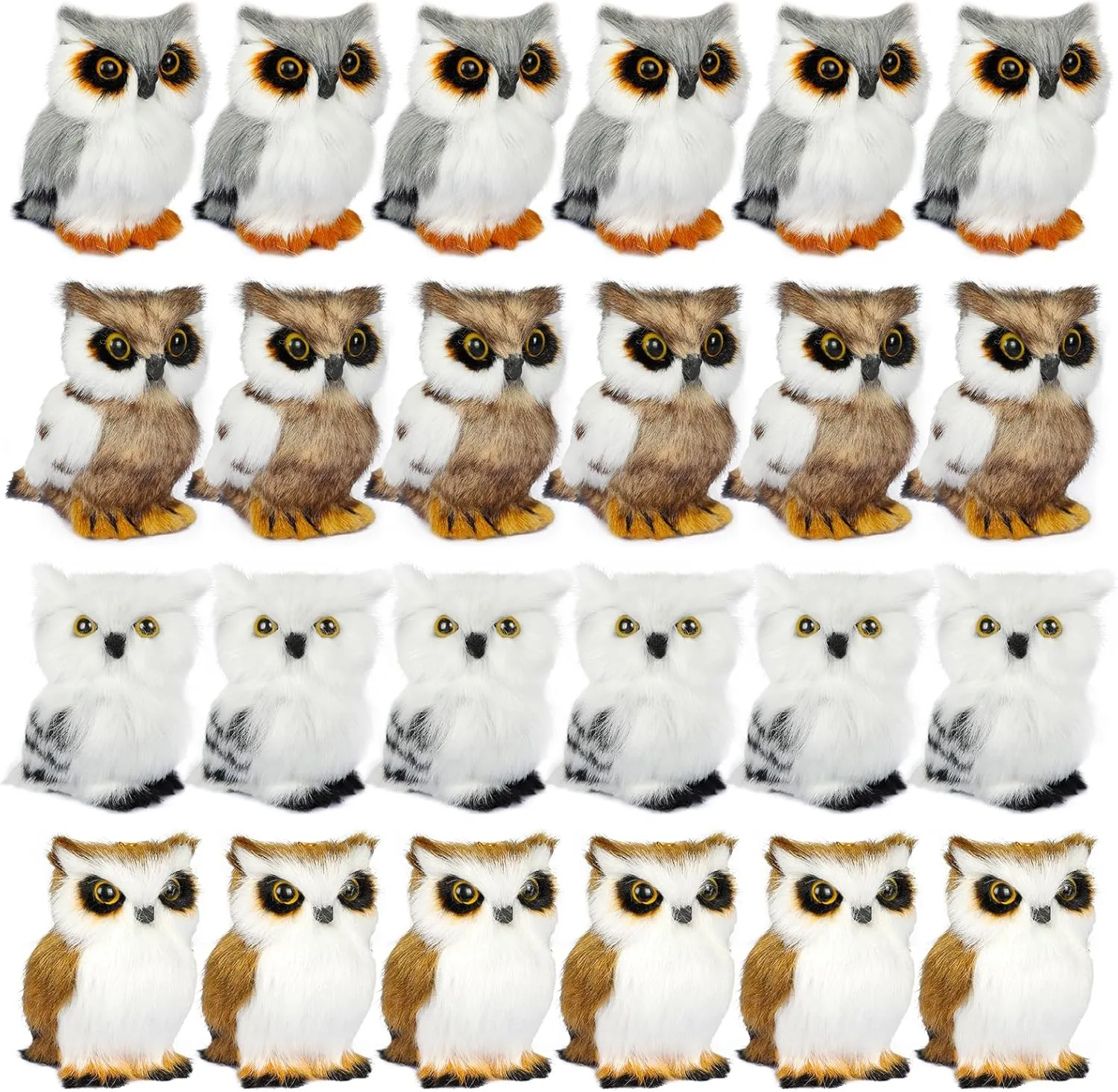 24 Pcs Owl Plush Toys - 3.2 Inch Soft Owl Decor for Christmas, Holiday, Birthday Party Presents