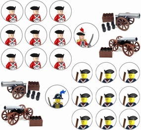 24pc Revolutionary War Mini Soldiers, War Soldiers Set Red vs Blue Coats, Civil Army Battle Soldiers,
