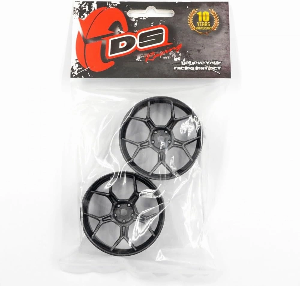 2PCS 1/10 RC Feathery Light Split Spoke Drift Wheels Rims, 6mm Offset, 7gram, for Traxxas HSP Tamiya HPI Kyosho Yokomo Drifting Car (Gunmetal)