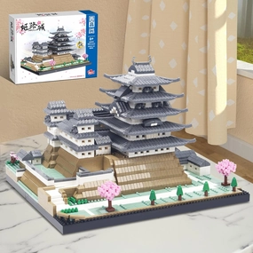 3037PCS Japanese Architecture Landmarks Micro Mini Building Blocks Model Kit Not compatible with Major Brands size,Himeji Castle Model Decor Collection or Prensent for 15  Kids or Adults