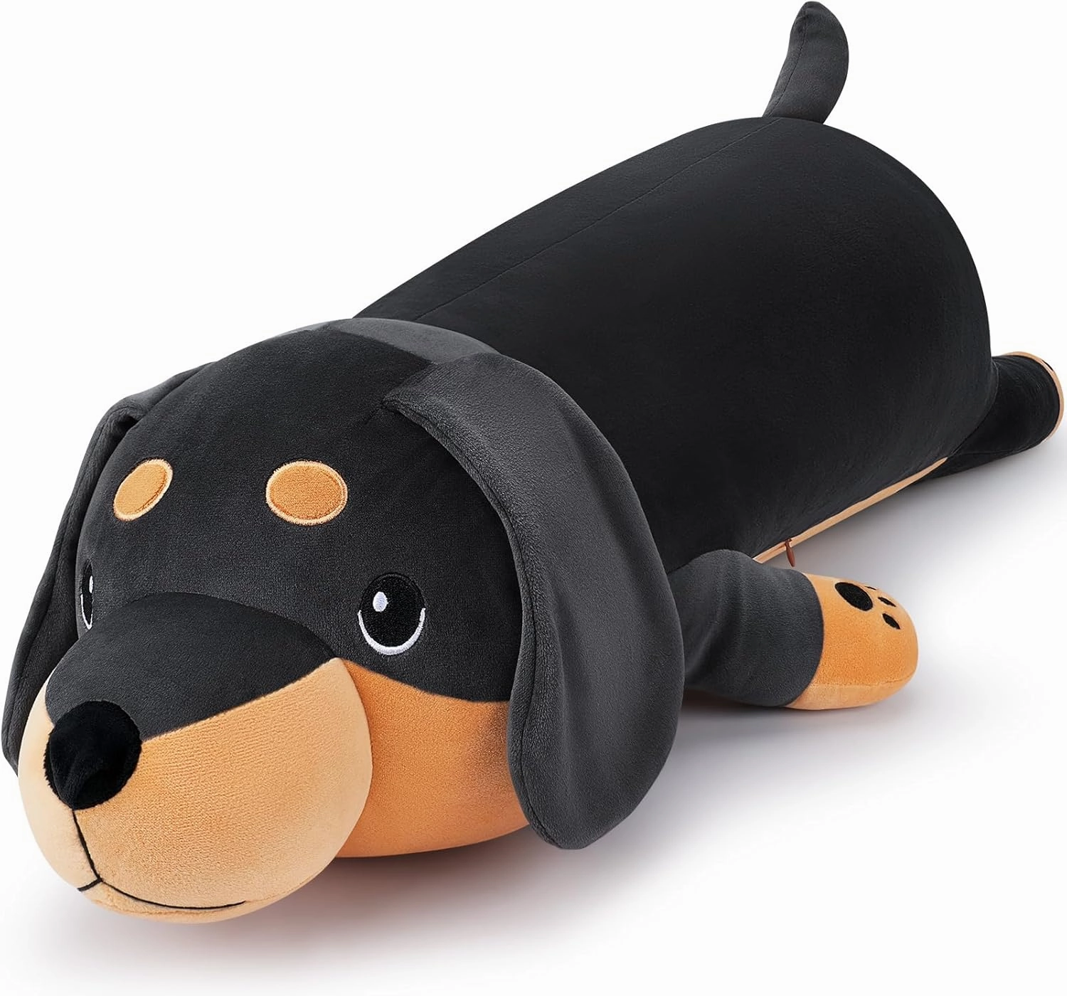 30'' Giant Black Dachshund Dog Plush Stuffed Animal- Black Weiner Dog Plush Pillow Plushies, Large Dachshund Plush Toy, Cute Hugging Weiner Dog Stuffed Animal, Birthday Gifts for Kids Girls Boys