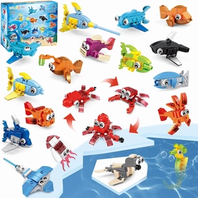 36 Packs Marine Animals Building Blocks Toy, Party Favors for Kids, 999PCS Building Set, Classroom Prizes, Goodie Bag Stocking Stuffers, Ideal for Boys and Girls Ages 6-12 