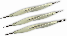 3 pc Stylus Set with Size Numbers - Dotting Tools - Happy Dotting Company - Dot Mandala Art - Very fine Stylus 0.5 to 5mm