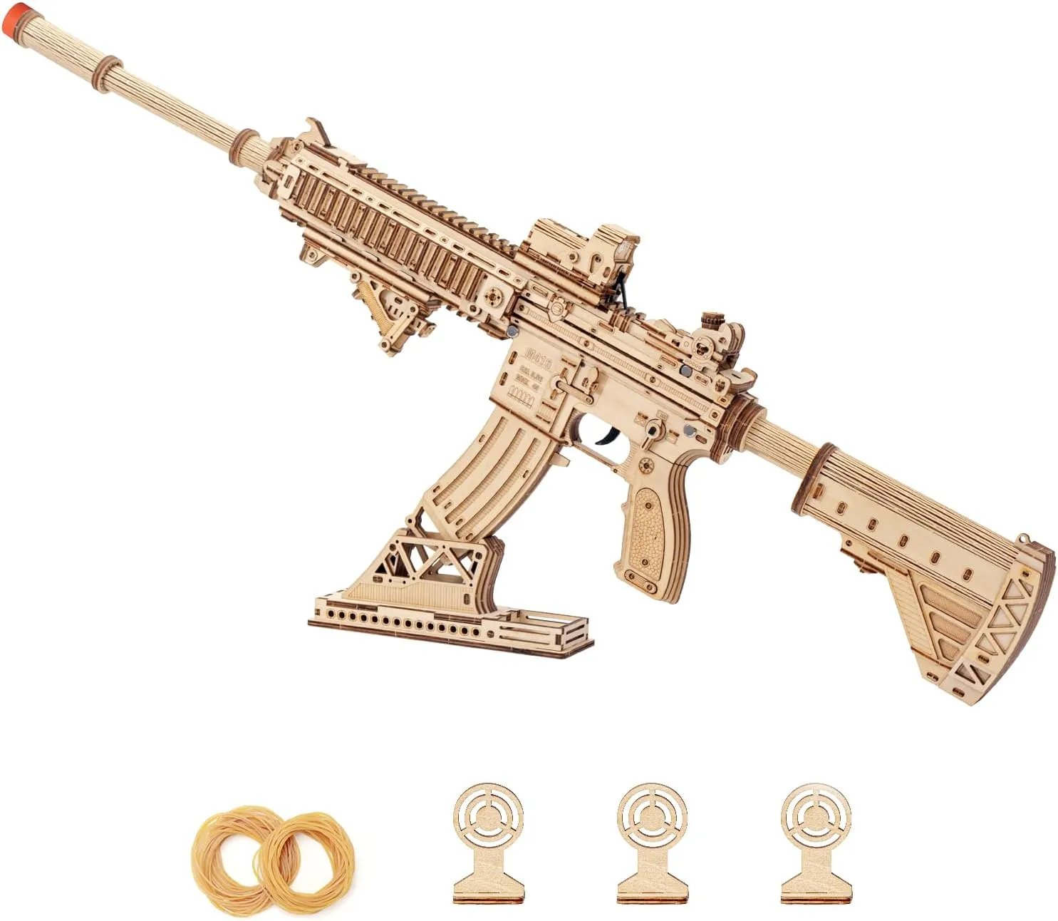 3D Wooden Puzzles for Adults, 3D Puzzle Model Rubber Bands Gun Toys Building Kits, DIY Wood Crafts Cool Toy Hobbies for Men Women, Creative Assembly Gifts