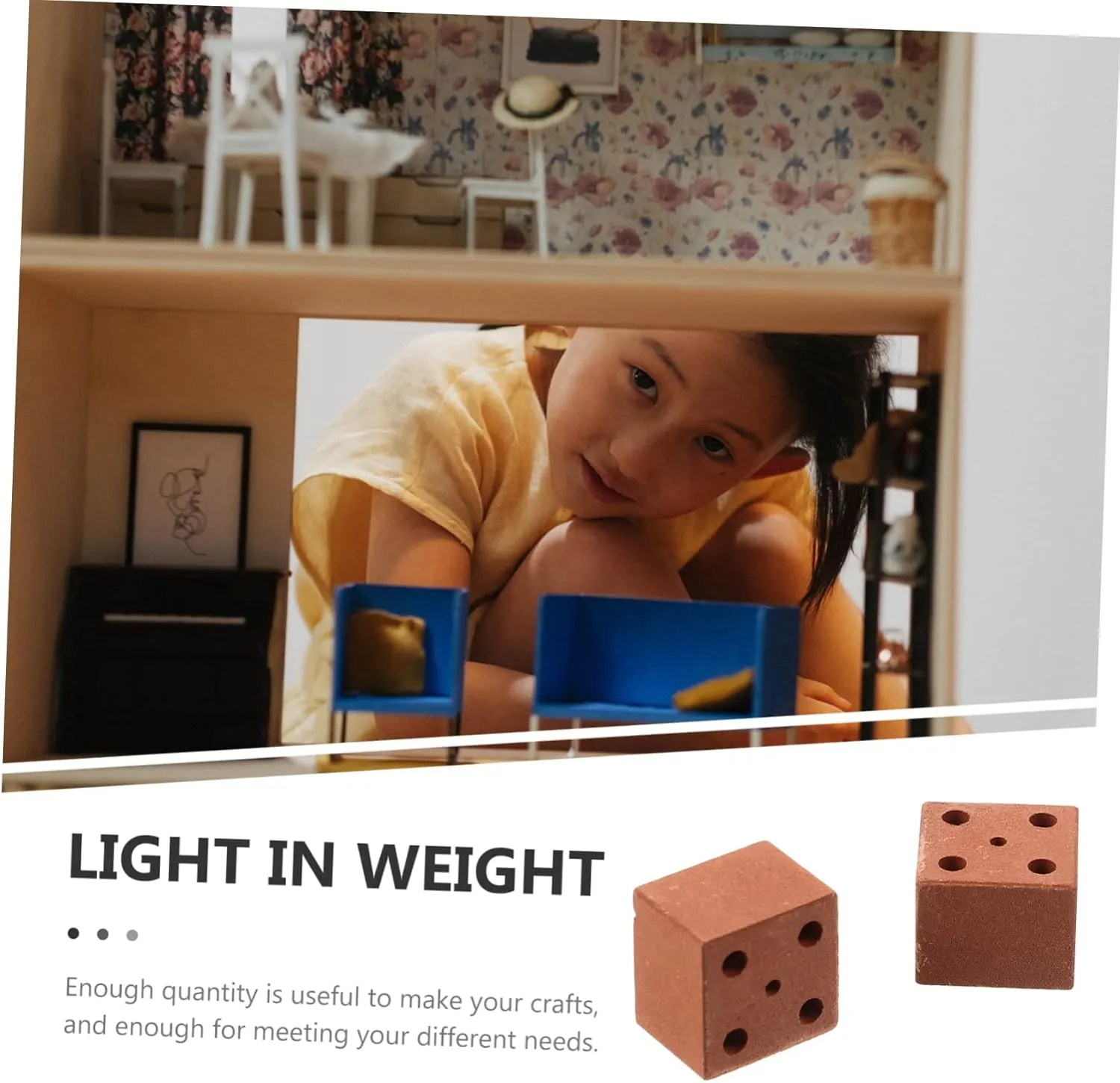 3sets Bricks for Micro Landscape DIY Realistic Brick Models for Creative Projects for Table Decoration and Miniature Scenes 20pcs*3