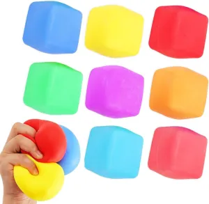 40 Pack 1.2 inch Slow Rising Stress Cube: Stretchy Fidget Toys for Anxiety Relief, Large Size Squishy Cube, Pull Stretch Fidgets for Classroom Prize Box Toys, Classroom Reward for Student