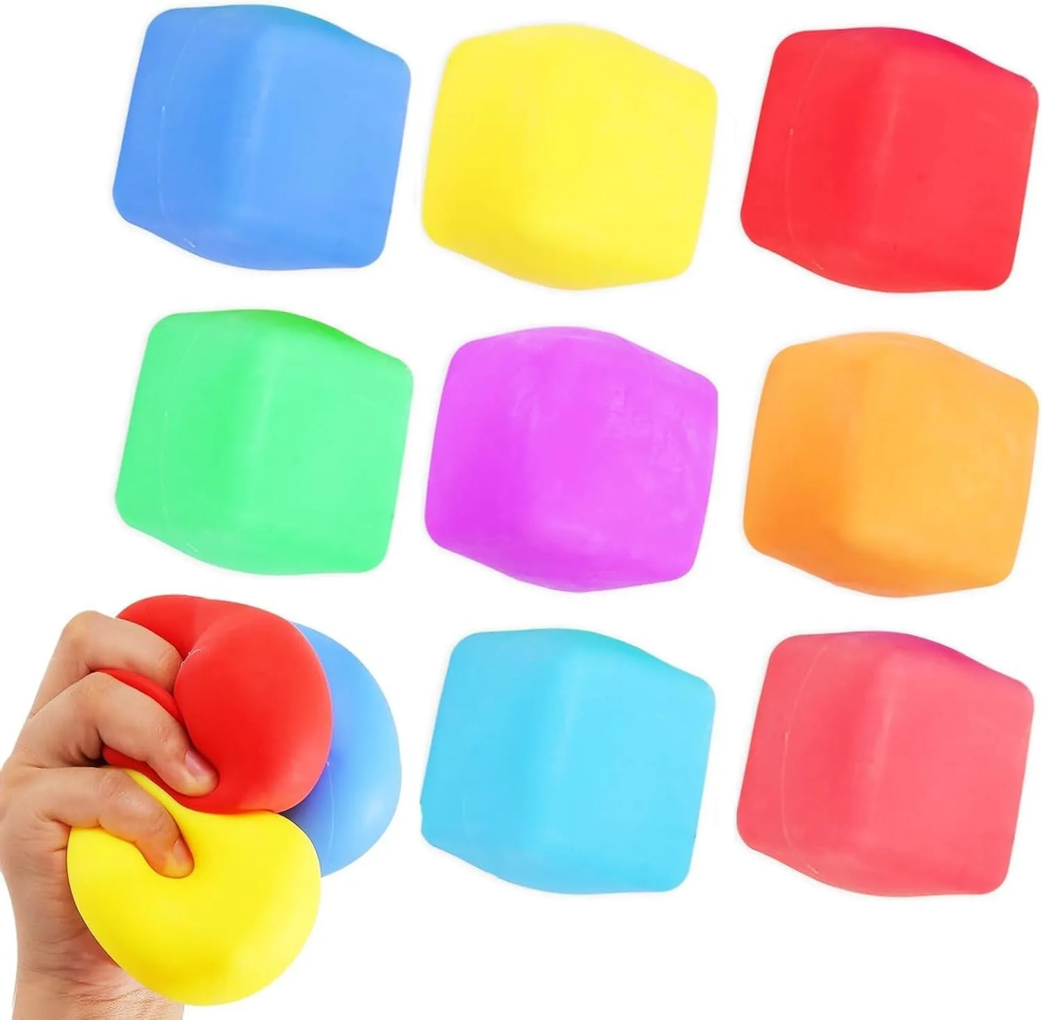40 Pack 1.2 inch Slow Rising Stress Cube: Stretchy Fidget Toys for Anxiety Relief, Large Size Squishy Cube, Pull Stretch Fidgets for Classroom Prize Box Toys, Classroom Reward for Student