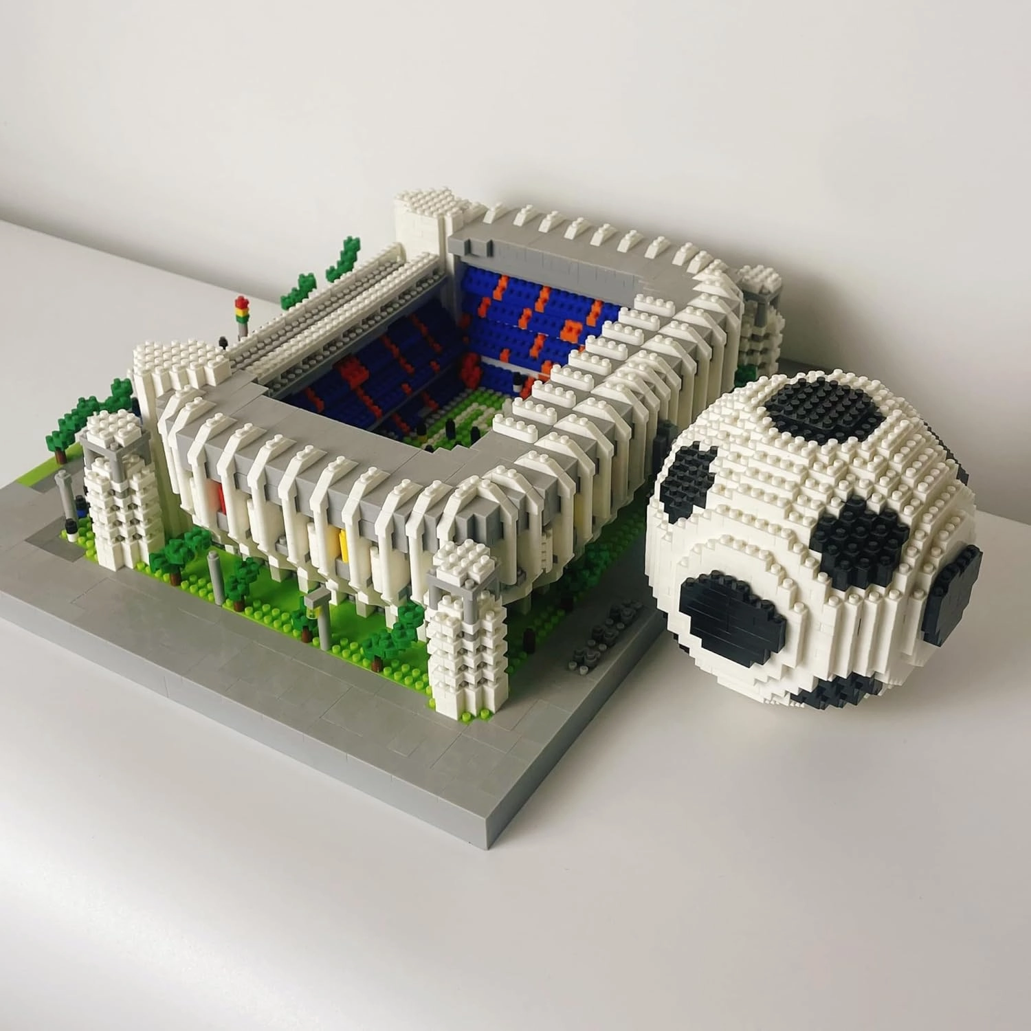 4800 pcs Madrid Soccer Stadium with Soccer Ball Micro Mini Building Blocks Toy Set Creating an Exclusive Football Field, Proud Exhibits and Gift for Adult Fans, Challenging Artistic Works