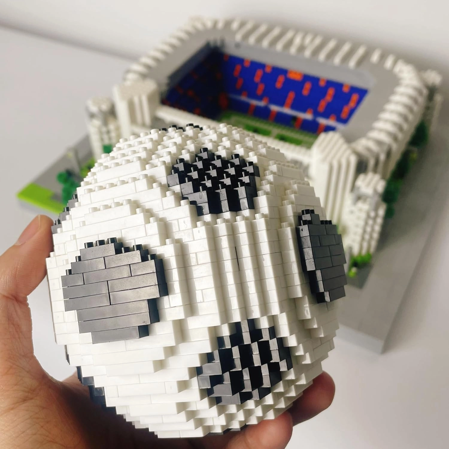 4800 pcs Madrid Soccer Stadium with Soccer Ball Micro Mini Building Blocks Toy Set Creating an Exclusive Football Field, Proud Exhibits and Gift for Adult Fans, Challenging Artistic Works