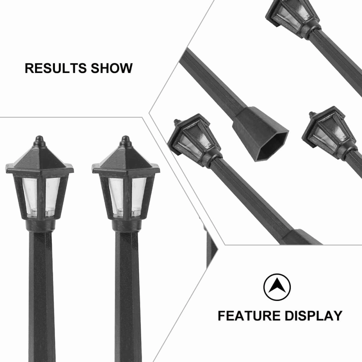 48pcs Street Light Model Compact Simulation Lamps for Dollhouse Decor Miniature Scene Accessories Led Lanterns for Landscape and