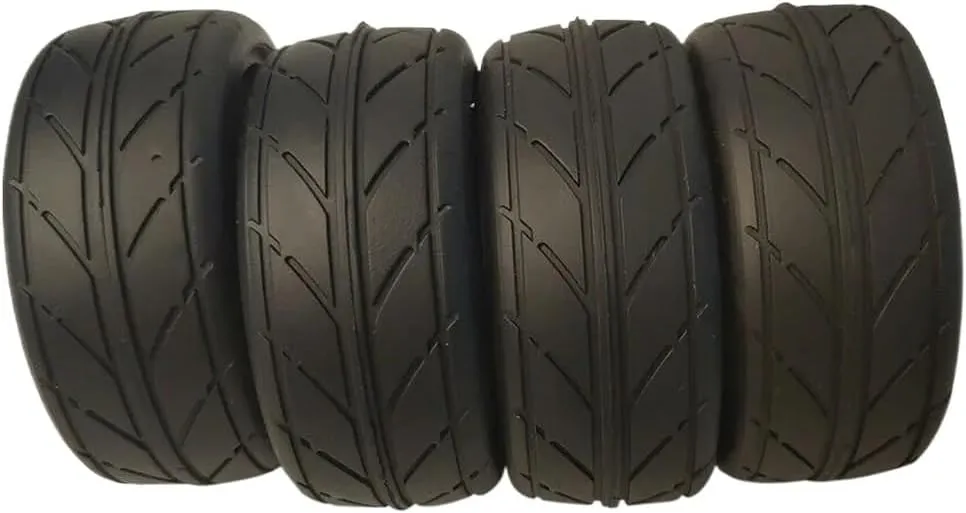 4pcs Soft Rubber Tread Tires Compatible with 1/10 RC Drift Racing Cars Compatible with TT01 TT02 Upgrade