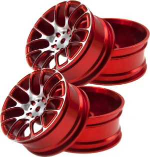 4Pcs Vgoohobby Aluminum Wheel Rims 12mm Hex Hub Width 26mm Compatible with 1/10 Tamiya TT-01 Kyosho RedCat Sakura HSP HPI 1/10 On-Road Racing Touring RC Drift Car (Red)