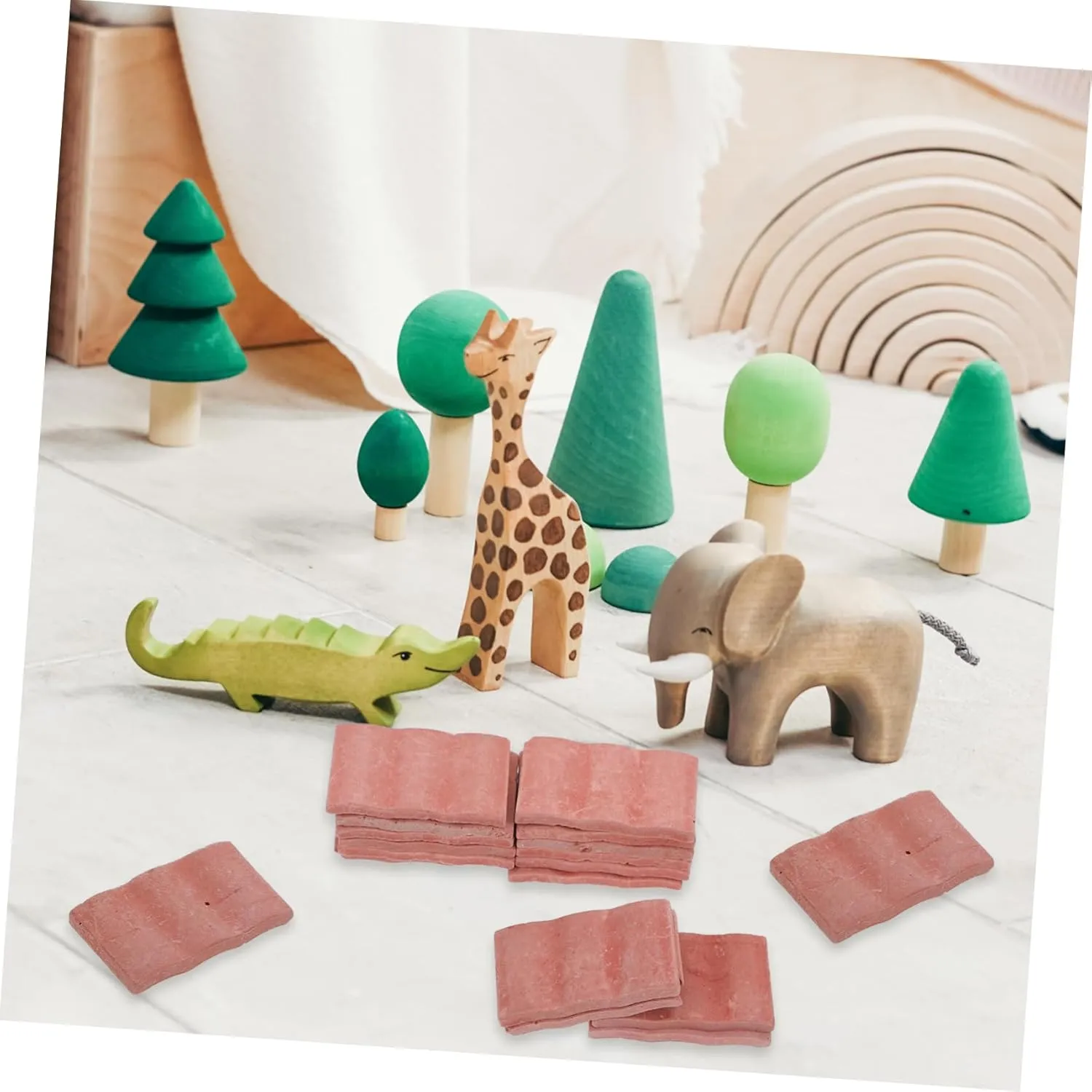 50pcs Miniature Brick Models Table Brick for Landscape and Dollhouse Accessories Realistic Building Models for Creative Projects