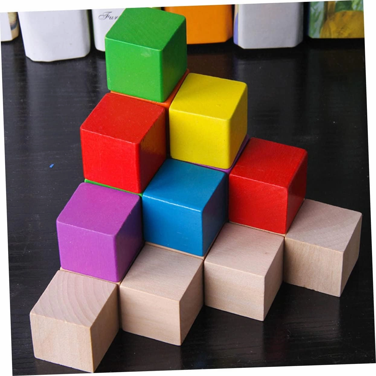 50pcs Centimeter Cubes Set Square Geometric Solids Craft Cube for Boys and Girls DIY Projects