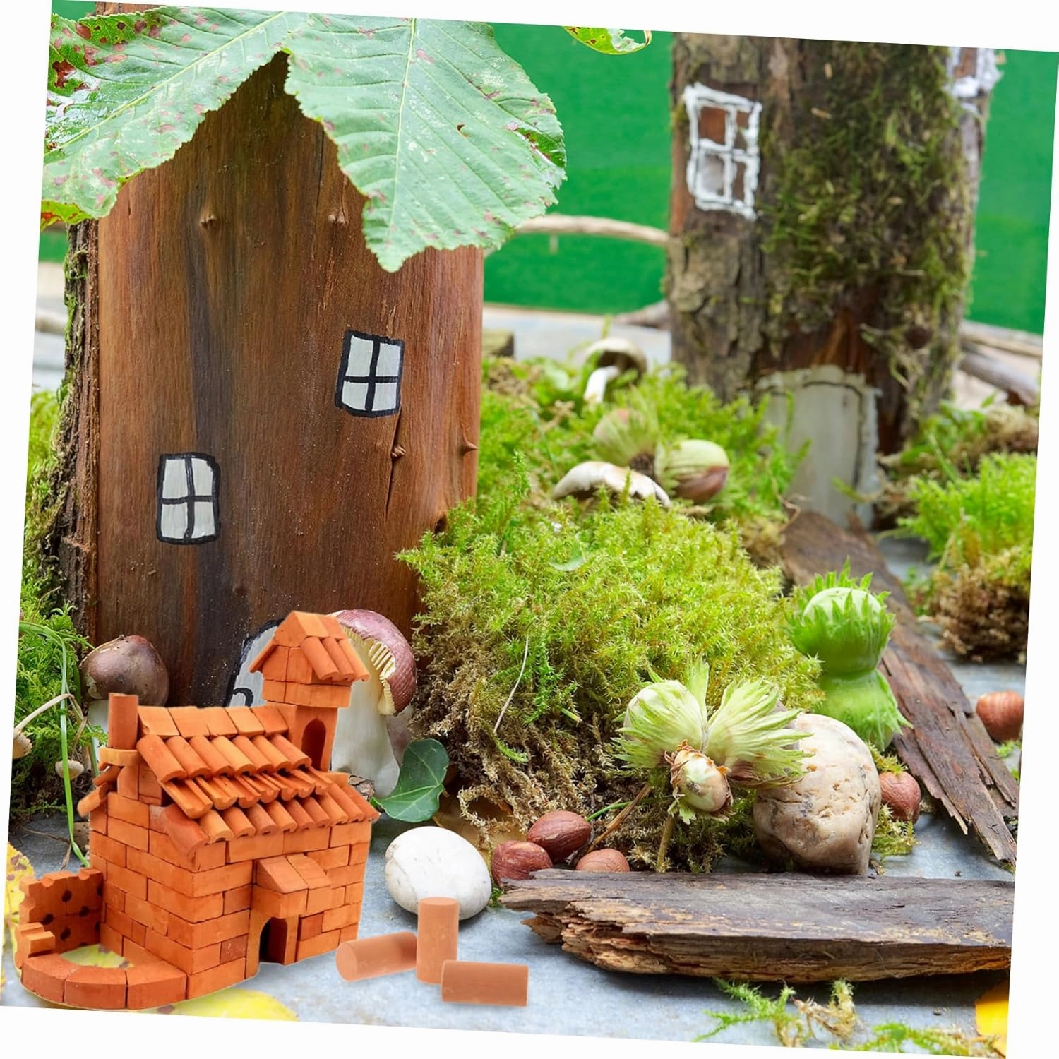 50pcs Miniature Realistic Bricks Model Accessories for Dollhouse and Table Architecture Crafting Projects for Landscape Decoration