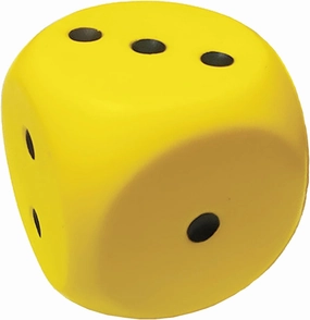 5.9inches/15cm Gaint PU Foam Dice-Large Foam Dices with Dots, Great Soft Dices for Parent-Child Activities Stress-reducing Toys Educational Activities (Yellow)