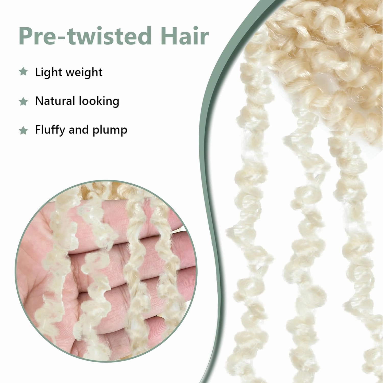 613 Blonde Yanky Twist Crochet Hair 8 Inch 8 Packs Crochet Yanky Twist Hair Spring Mini Twist Hair Extensions Bohemian Passion Twists Braiding Hair for Black Women