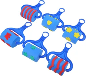6pcs Eva Graffiti Drawing Roller Seal for Boys and Girls Fun Educational Stamps for Creative Play for Cultivating Artistic Skills Random Styles Included