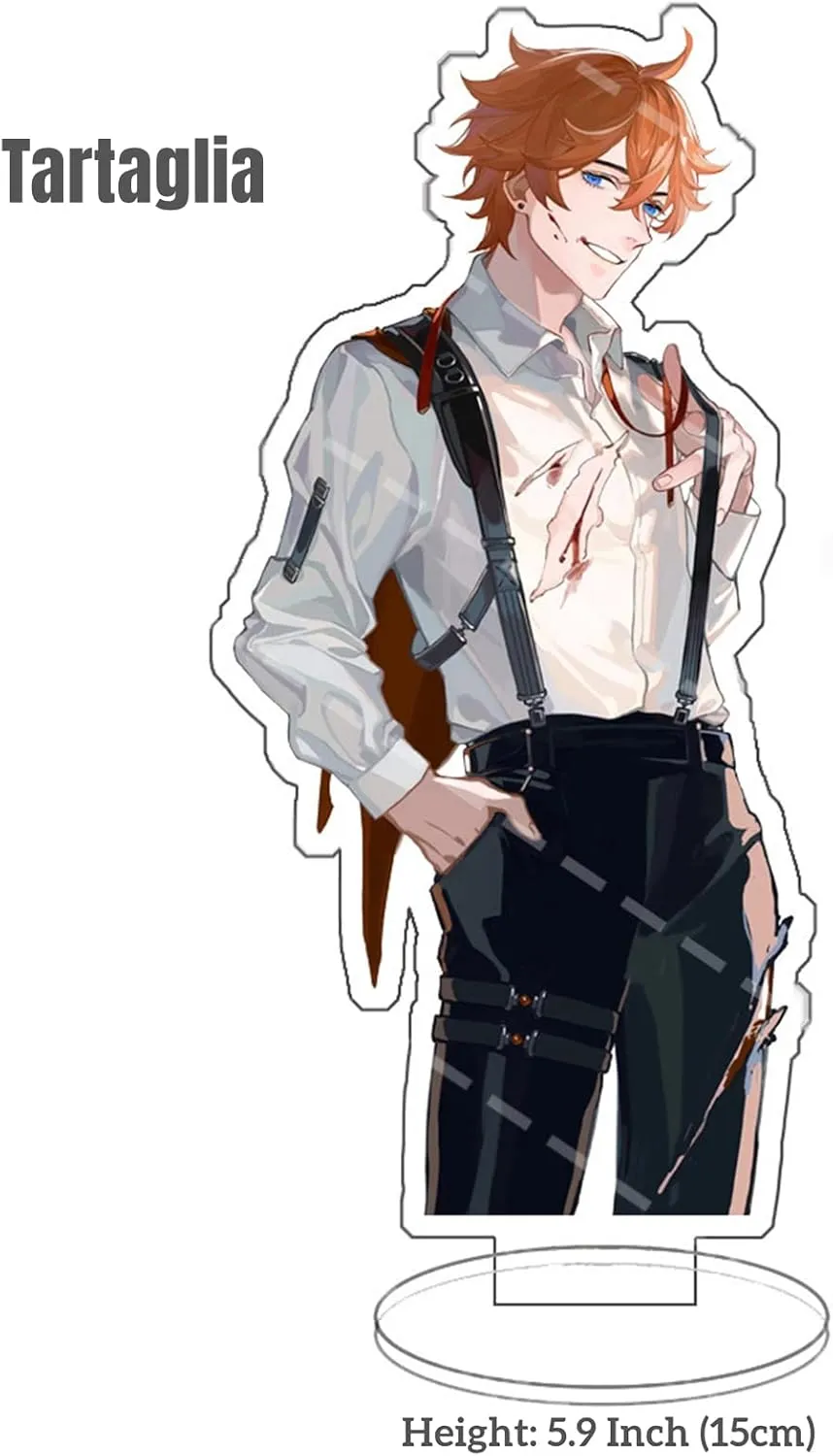 6PCS Genshin Impact Stand Figure Set, Xiao Hu Tao Ganyu Standing Novelty Creative Acrylic Anime Character Standee Peripheral Ornaments Collections,15cm (Special Agent)