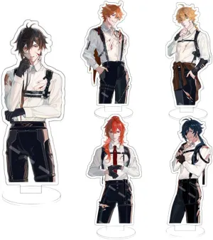 6PCS Genshin Impact Stand Figure Set, Xiao Hu Tao Ganyu Standing Novelty Creative Acrylic Anime Character Standee Peripheral Ornaments Collections,15cm (Special Agent)
