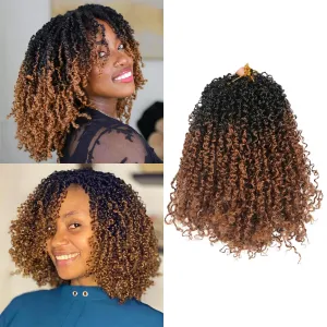 8 Inch Yanky Twist Crochet Hair 9 Packs (270 Strands Total) Pre-looped Yankee Twist Hair Crochet Braids for Women,Senegalese Twists Crochet Hair with Curly Ends Synthetic Crochet Braids (OT1B/30)